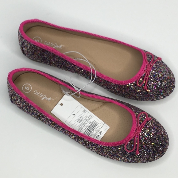 Lesley Glitter Ballet Flat - Cat & Jack Girl's 5 - Picture 5 of 7